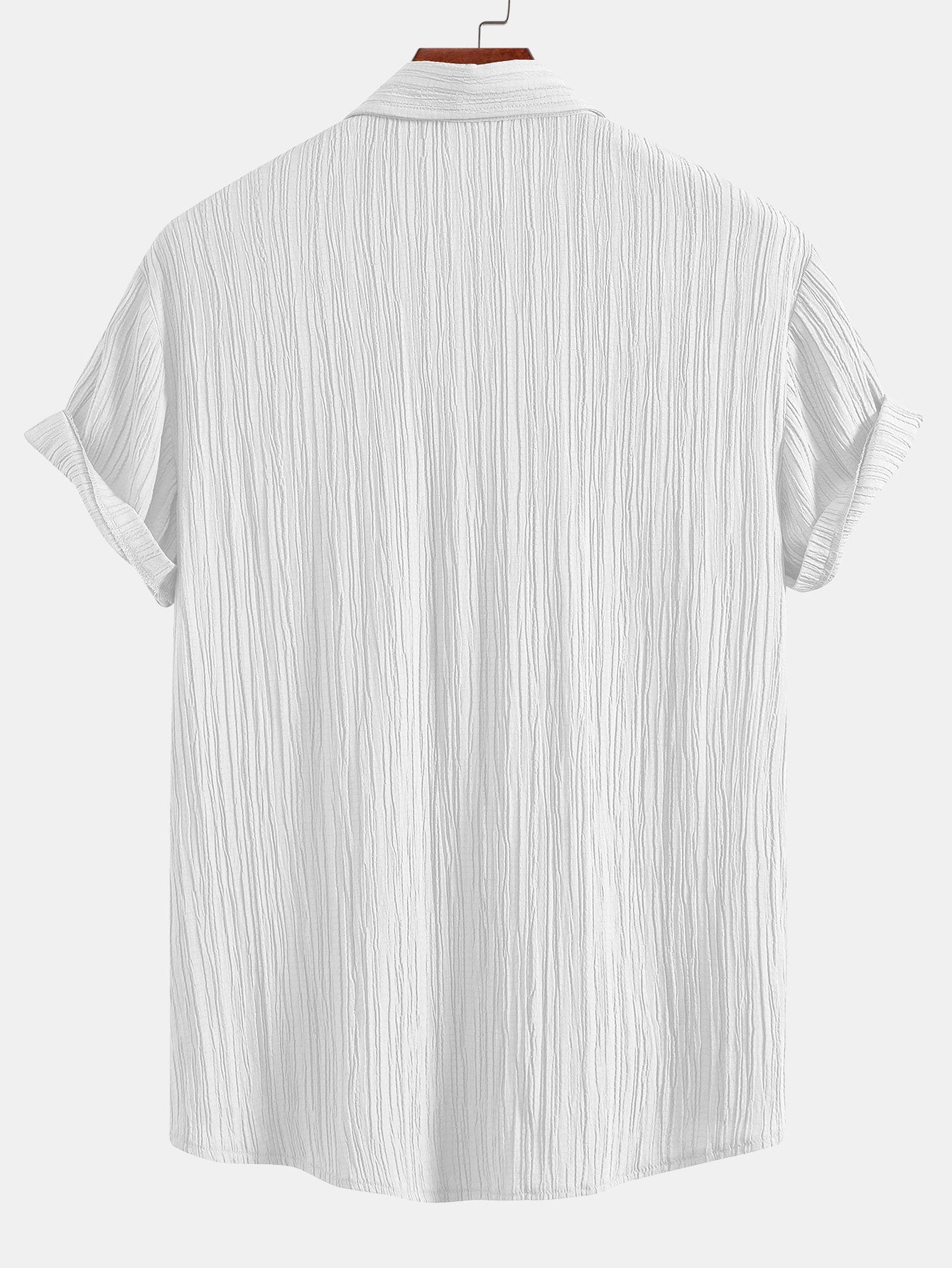 Crinkled Textured Button Up Shirt & Crinkle Textured Straight Leg Pants — North Row | View 14