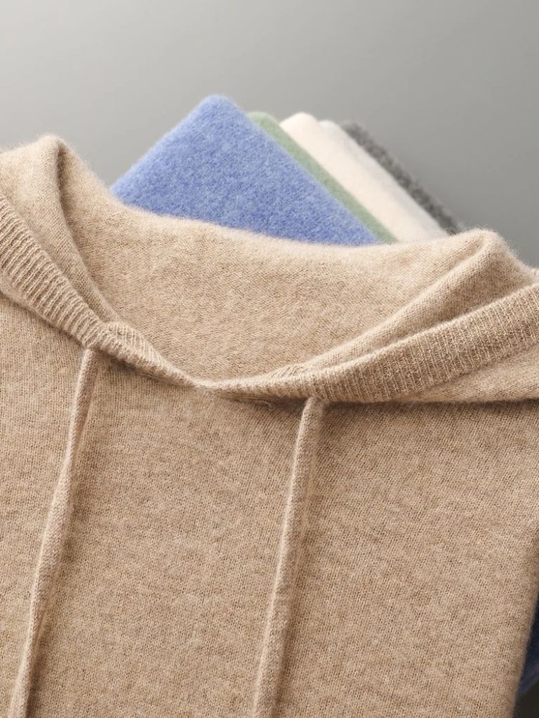 100% Cashmere Hooded Sweater — North Row | Detail View