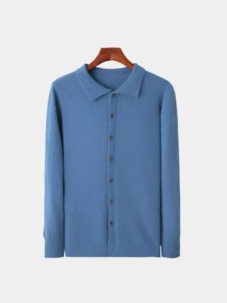 100% Cashmere Polo Cardigan — North Row | Lifestyle