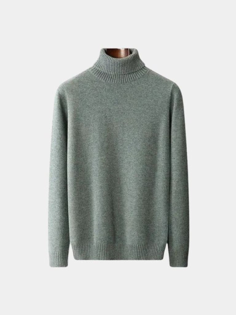 100% Merino Wool Turtleneck Sweater — North Row | Side View