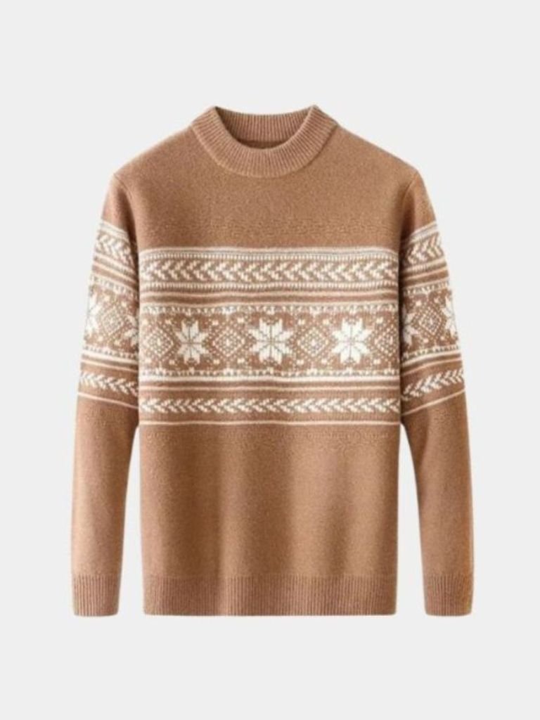 100% Wool Fair Isle Pullover Sweater Jumper — North Row | Collar Detail