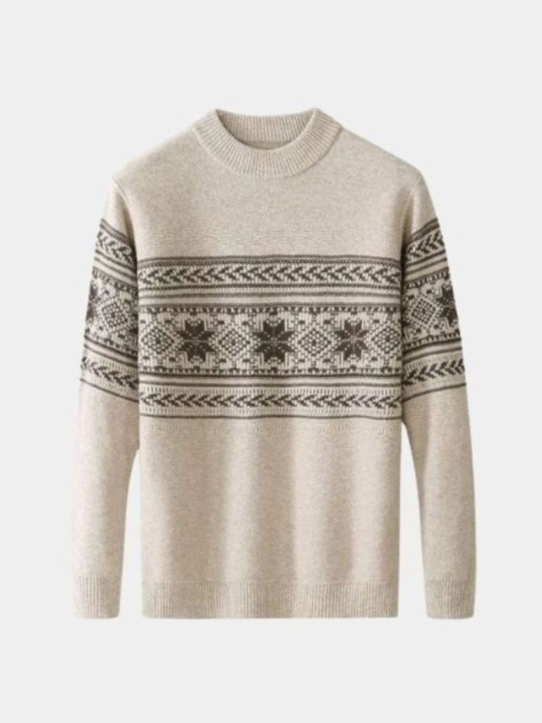 100% Wool Fair Isle Pullover Sweater Jumper — North Row | Texture Detail