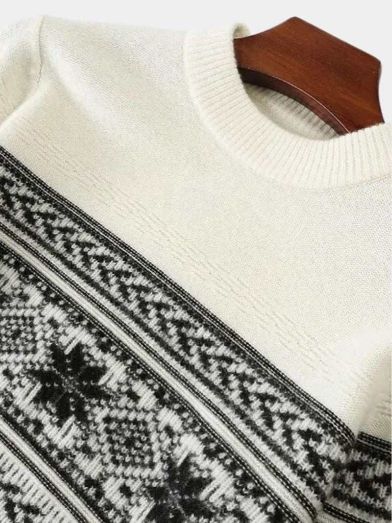100% Wool Fair Isle Pullover Sweater Jumper — North Row | Detail View