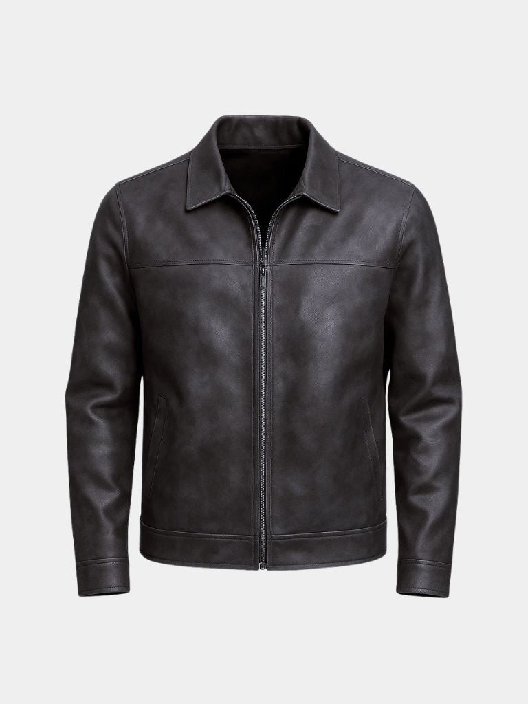 Regent Estate Leather Jacket — North Row | Close-Up