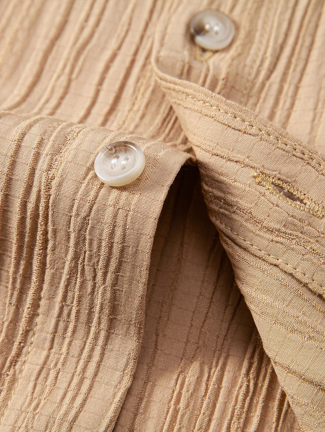 Crinkled Textured Button Up Shirt & Crinkle Textured Straight Leg Pants — North Row | View 20