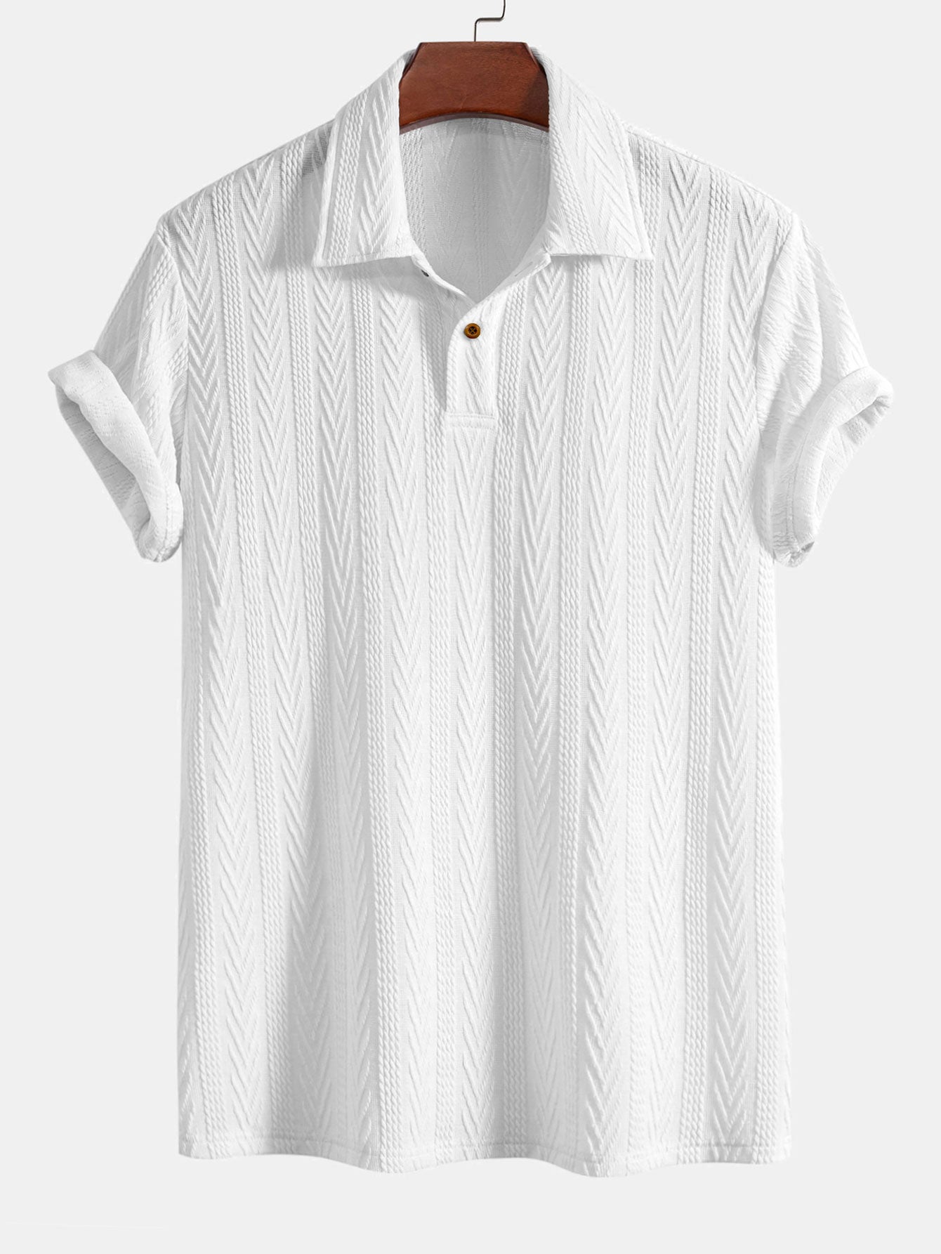 Short Sleeve Jacquard Polo — North Row | Flat Lay
