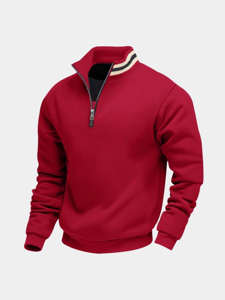 Regent Striped High Collar Pullover — North Row | Full Length