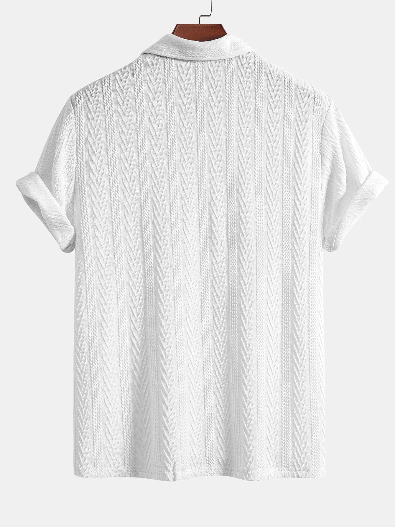 Short Sleeve Jacquard Polo — North Row | Texture Detail