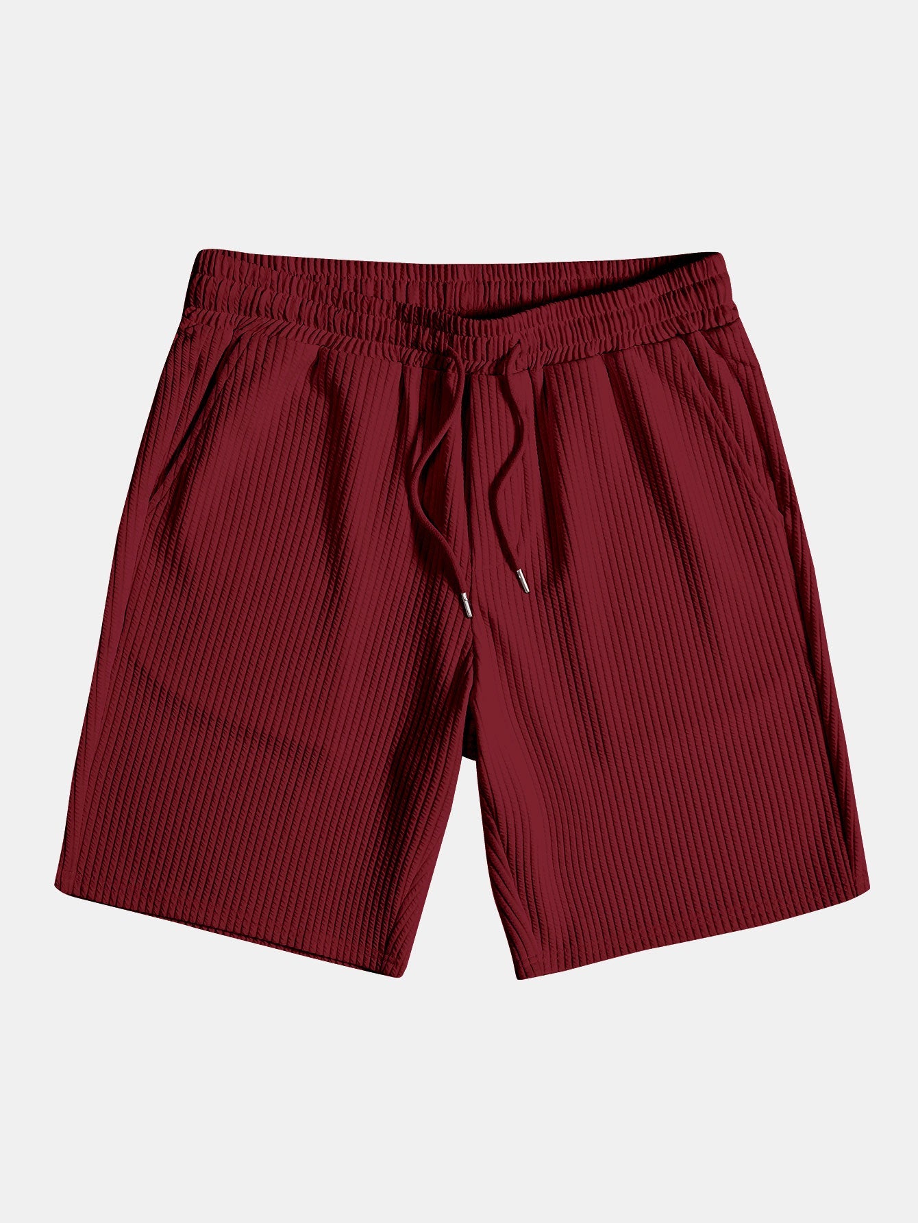 Muscle Fit Ribbed Stand Collar Shirt & Shorts — North Row | View 22