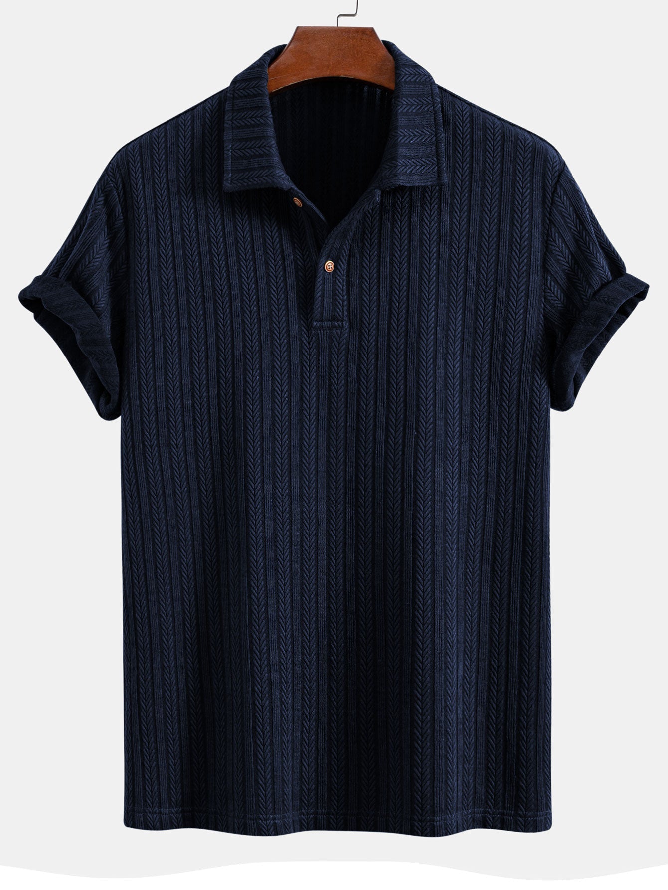 Wheat Ear Jacquard Polo Shirt — North Row | Worn Look