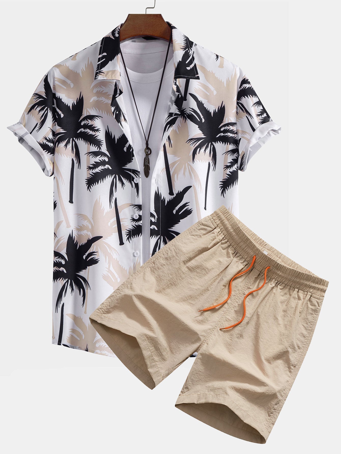 Palm Tree Print Button Up Shirt & Swim Shorts — North Row | Lifestyle