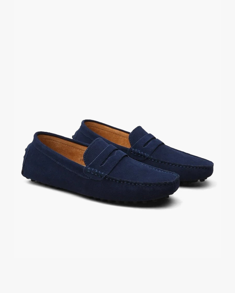 Suede Driver Loafers — North Row | Side View
