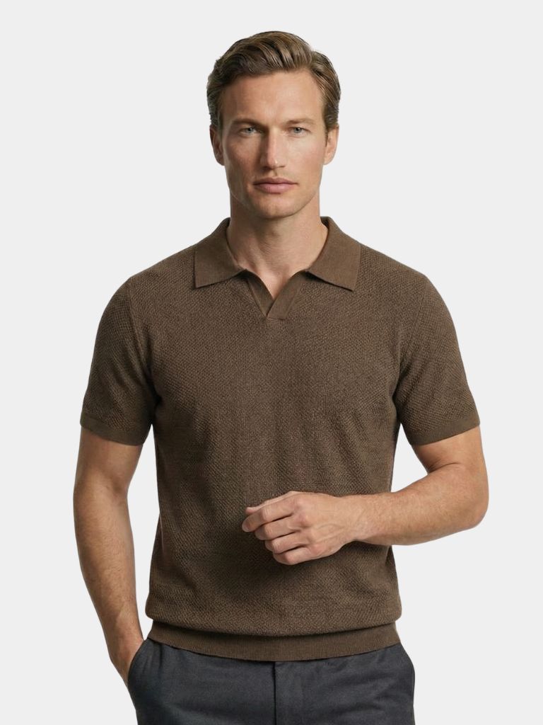 Brownstone Polo Shirt — North Row | Front View