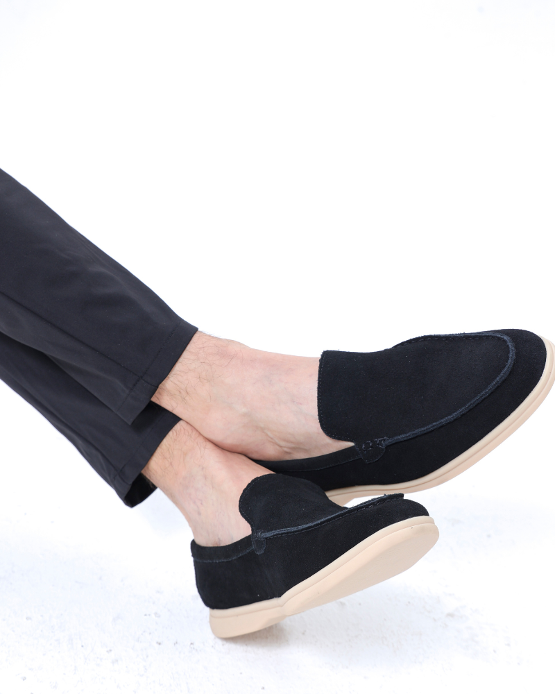 Premium Suede Loafers — North Row | Model Wearing