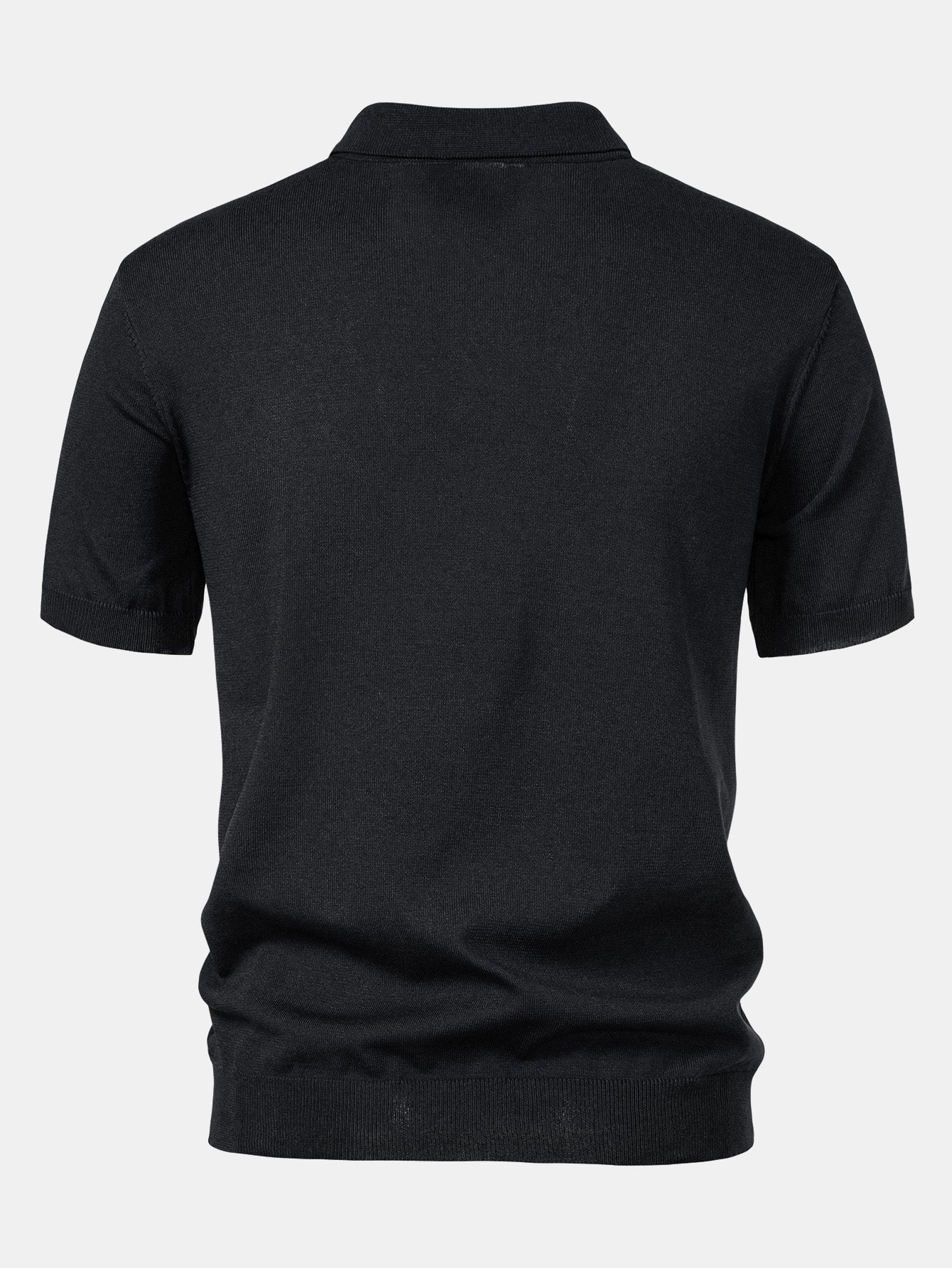 Stripe Jacquard Knit Polo Shirt & Straight Leg Ribbed Pants — North Row | Texture Detail