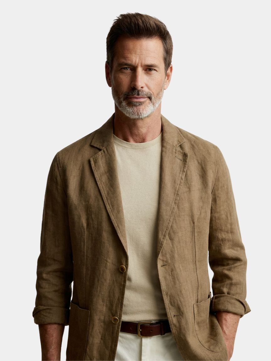 Oldbrook Summer Linen Blazer — North Row | Side View