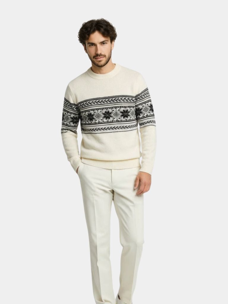 100% Wool Fair Isle Pullover Sweater Jumper — North Row | Back View