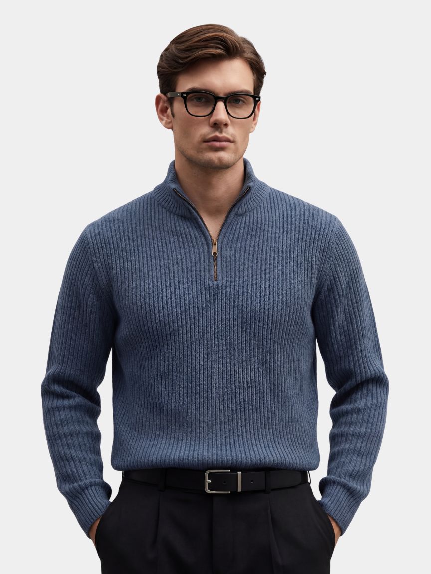 Classic Highland Quarter-Zip Sweater — North Row | Side View