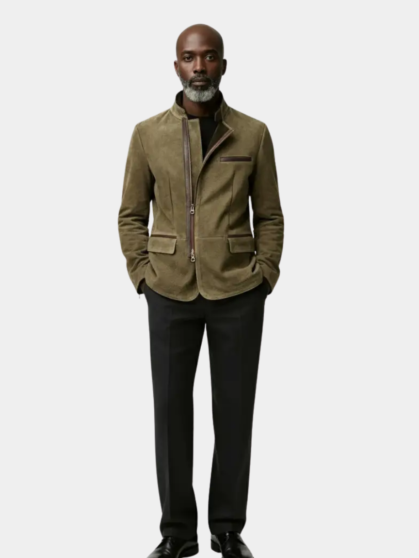 Bearstone Suede Field Jacket — North Row | Back View