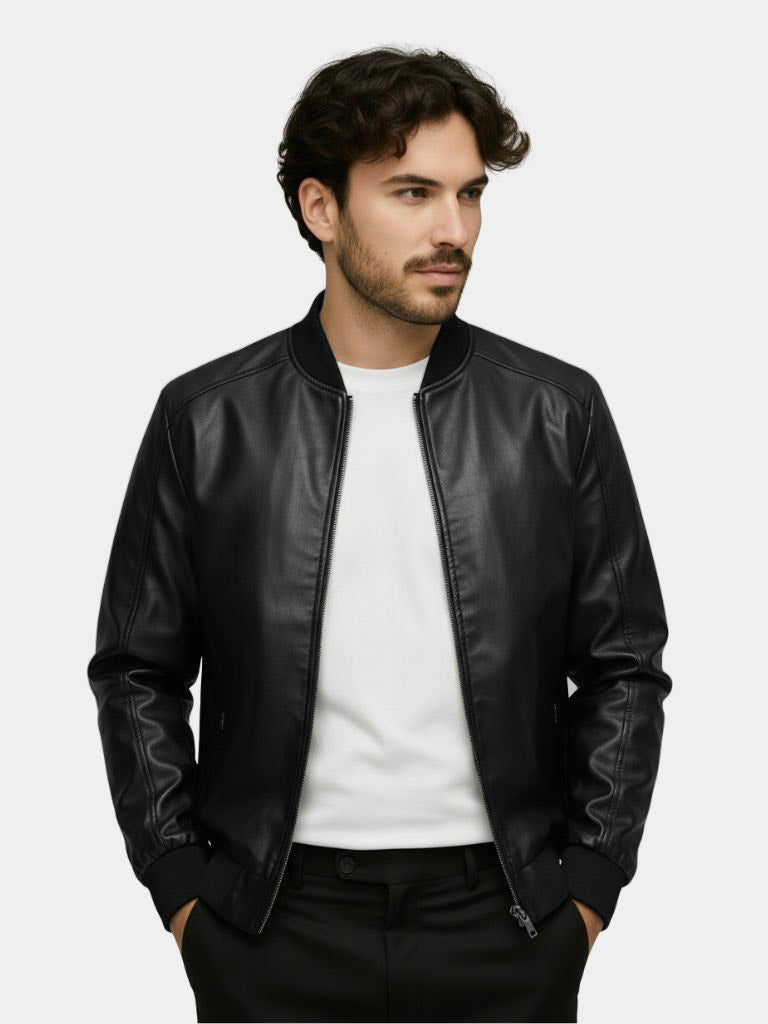 Essential Leather Jacket — North Row | Side View