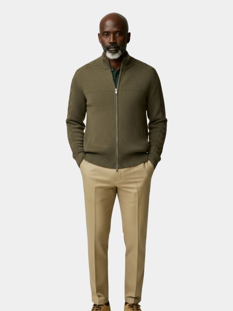 Cashmere Zip Sweater Knit Turtleneck — North Row | Back View