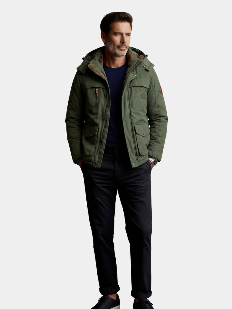 Military Hooded Jacket — North Row | Back View