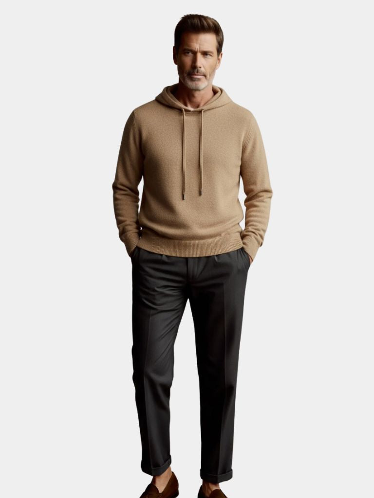 100% Cashmere Hooded Sweater — North Row | Back View