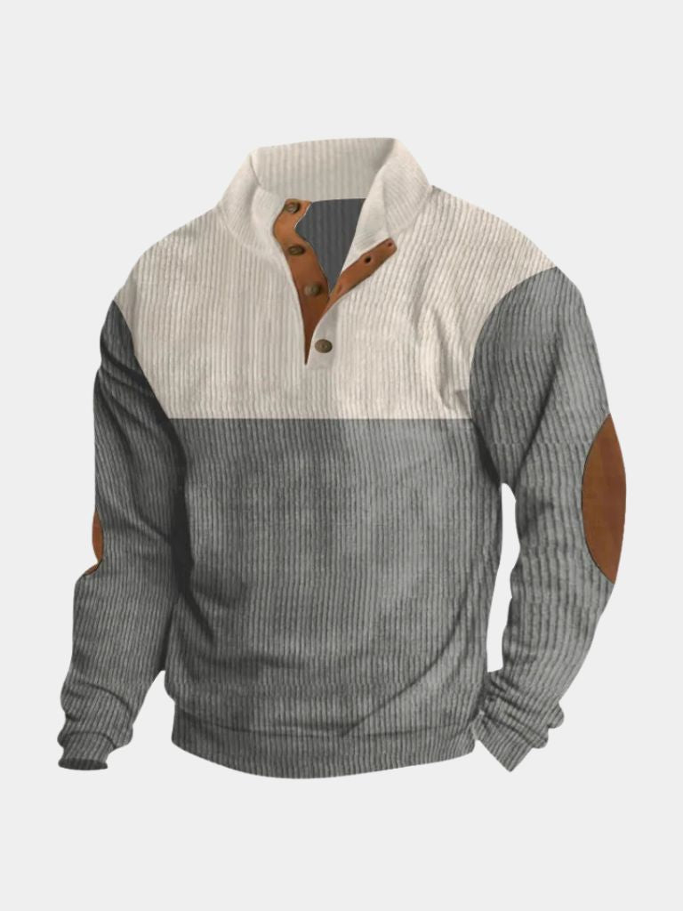 High Collar Corduroy Retro Pullover - North Row