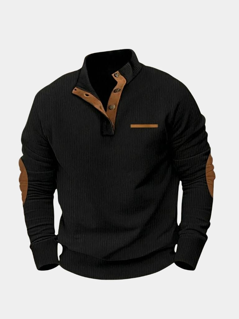 Monaco Casual Henley Pullover — North Row | Detail View