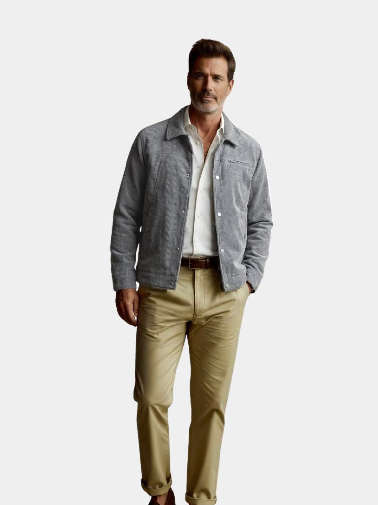 Minimalist Corduroy Sherpa Jacket — North Row | Back View