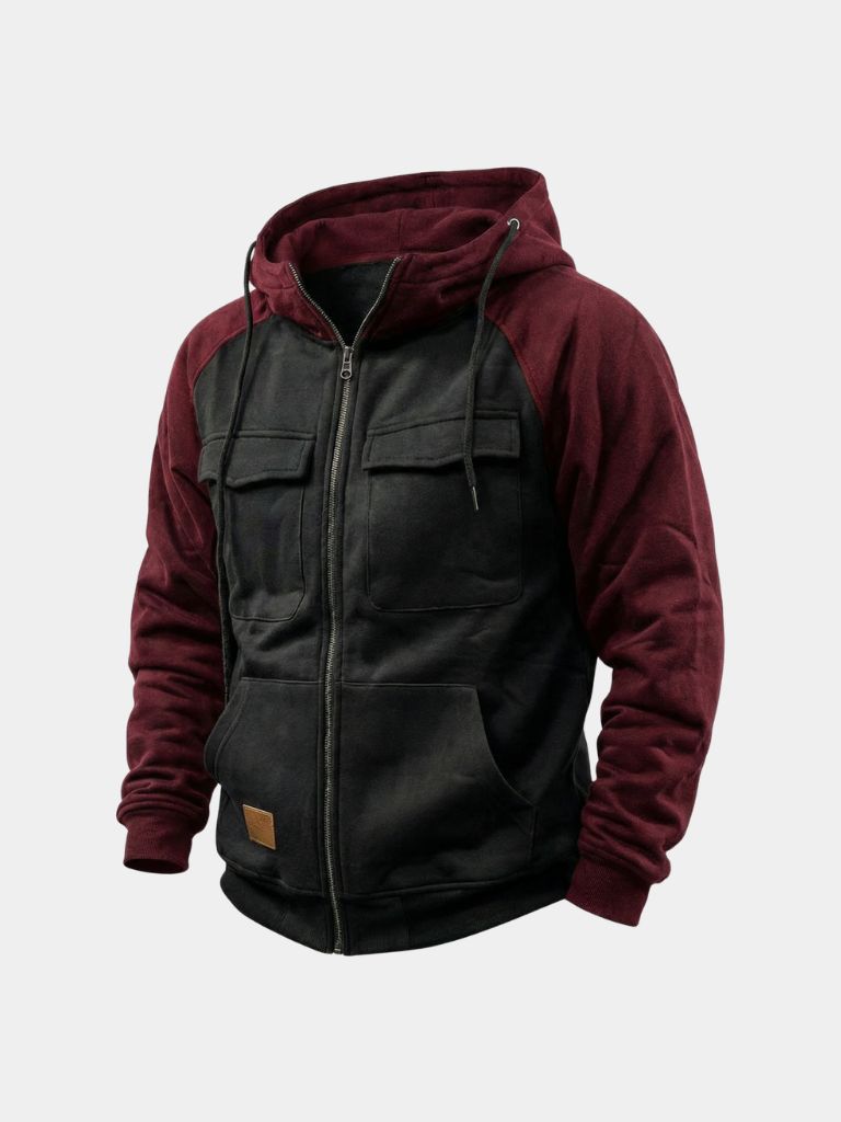 Cargo Trek Zip Hoodie — North Row | Close-Up