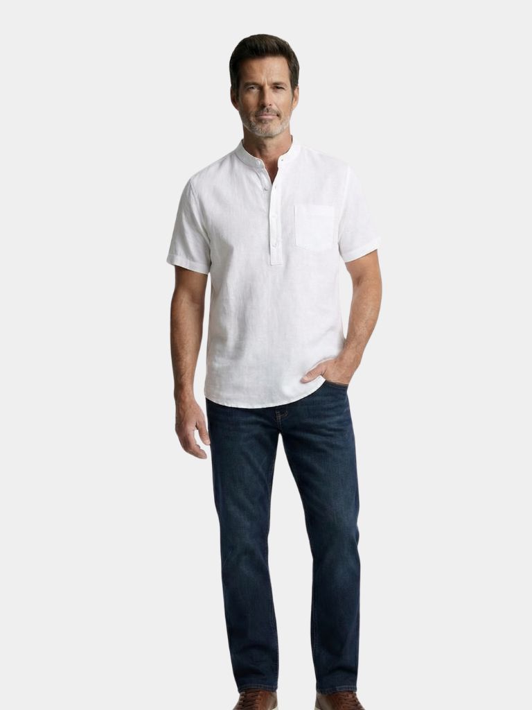 White Wellspring Linen T-Shirt — North Row | Back View