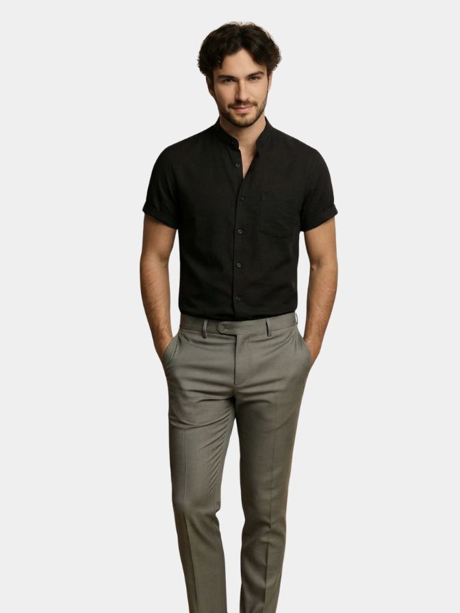 Executive Resort Linen Shirt — North Row | Back View