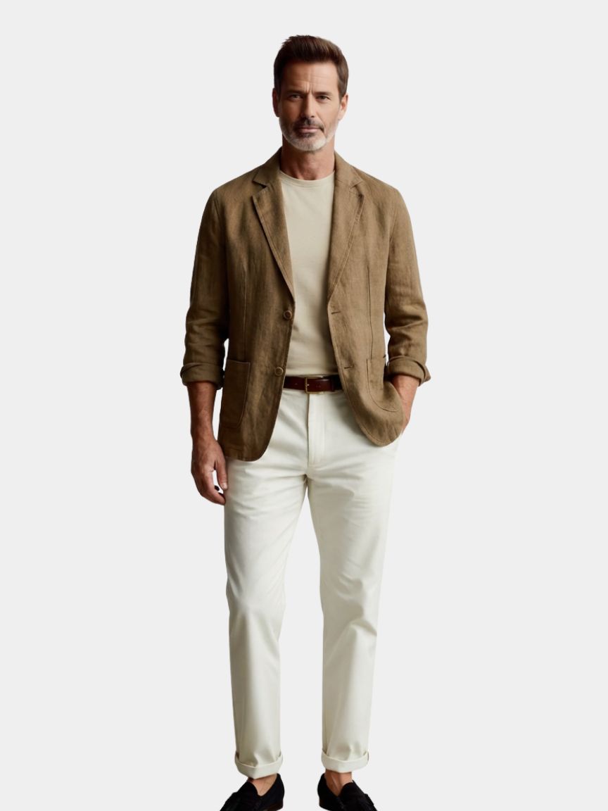 Oldbrook Summer Linen Blazer — North Row | Back View