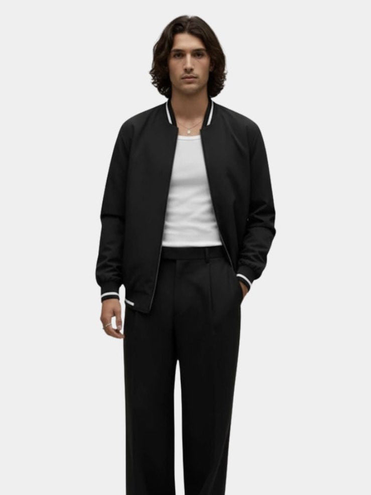 Casual Baseball Bomber Jacket — North Row | Back View