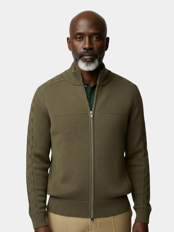 Cashmere Zip Sweater Knit Turtleneck — North Row | Side View