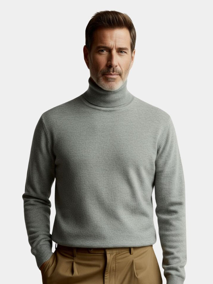 100% Merino Wool Turtleneck Sweater — North Row | Front View