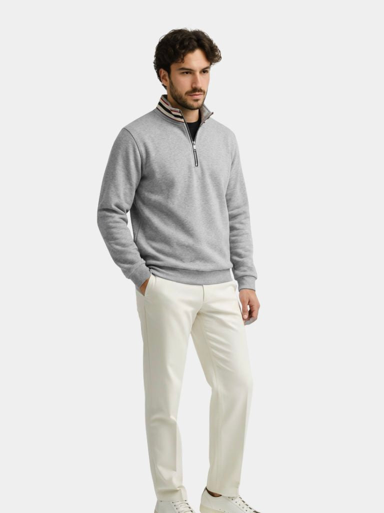 Regent Striped High Collar Pullover — North Row | Back View