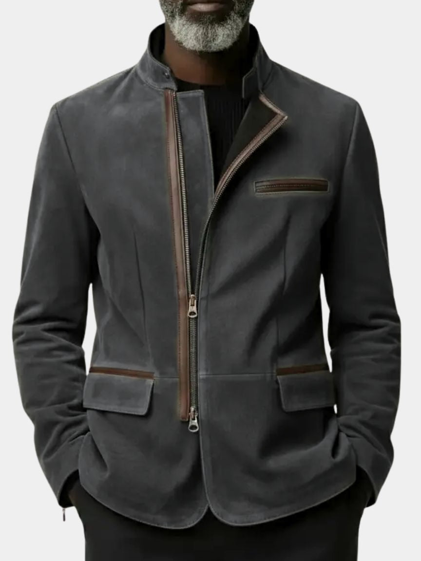 Bearstone Suede Field Jacket — North Row | Detail View