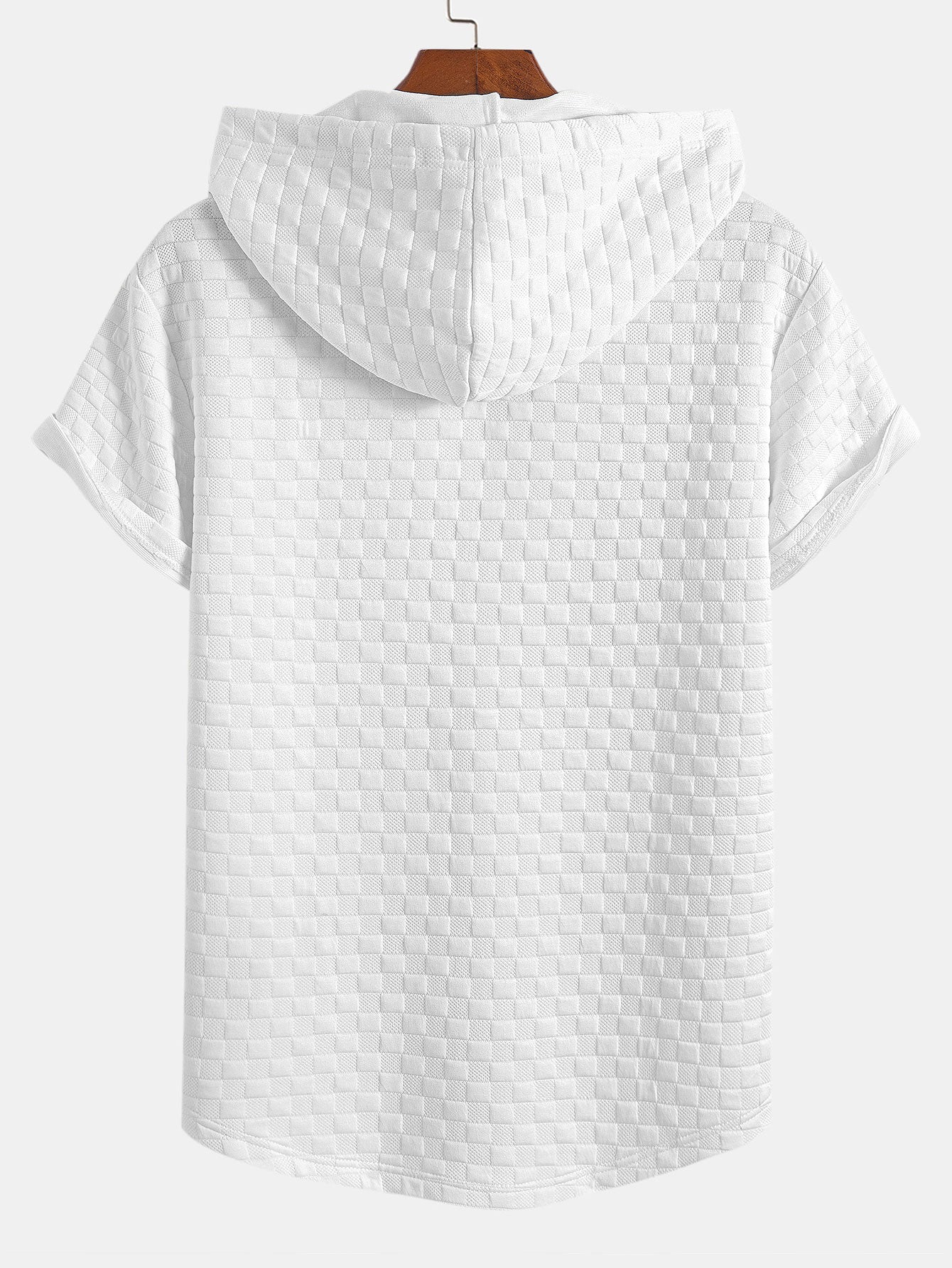 Checkerboard Jacquard Arc Hem Hooded T-Shirt & Shorts — North Row | Lifestyle
