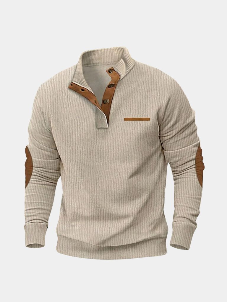Monaco Casual Henley Pullover — North Row | Front View