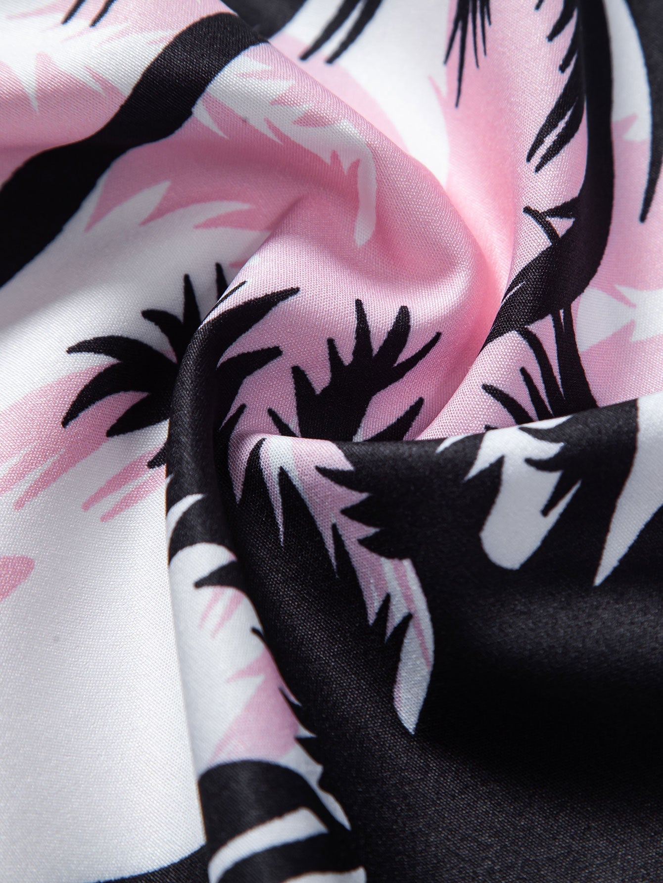 Palm Tree Print Button Up Shirt & Swim Shorts — North Row | Collar Detail