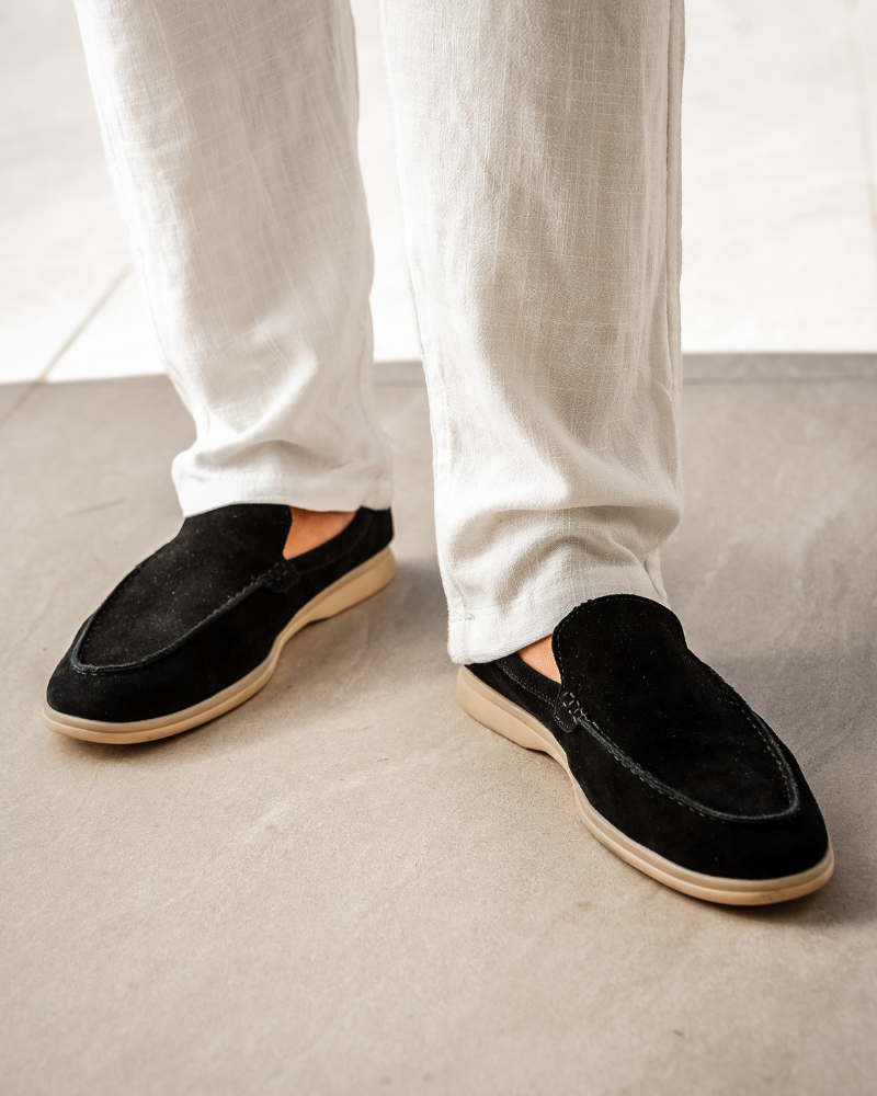 Premium Suede Loafers — North Row | Collar Detail