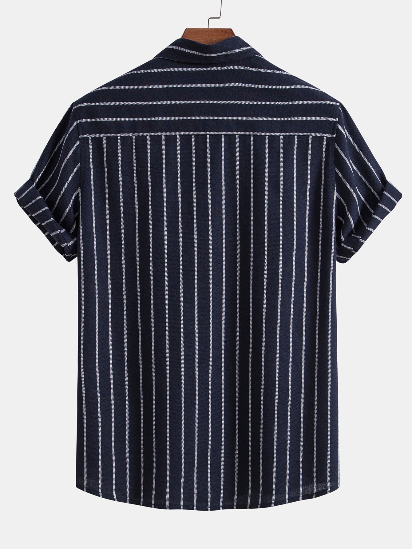 Cotton Blend Striped Button Up Shirt — North Row | Lifestyle