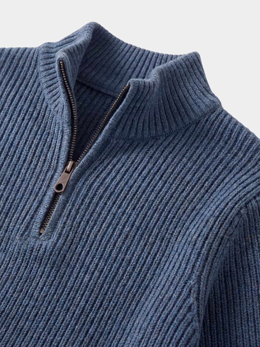 Classic Highland Quarter-Zip Sweater — North Row | Detail View