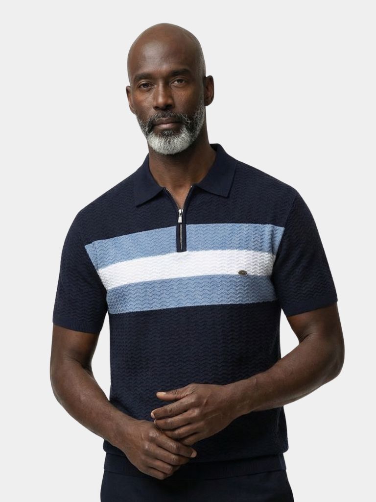 Classic Fit Quarter Zip Business Casual Short Sleeves Polo — North Row | Front View