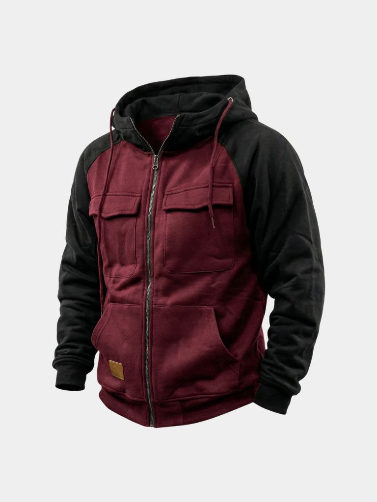 Cargo Trek Zip Hoodie — North Row | Flat Lay