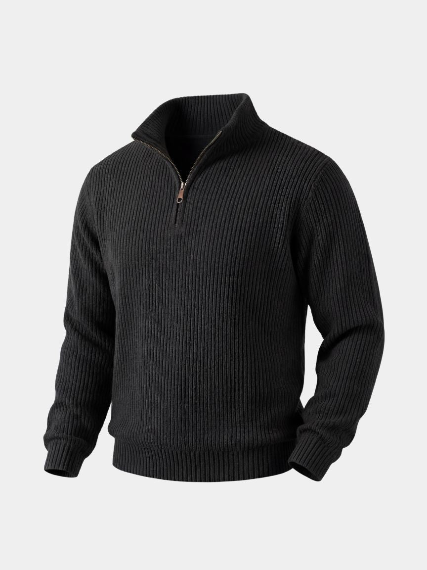 Classic Highland Quarter-Zip Sweater — North Row | Texture Detail