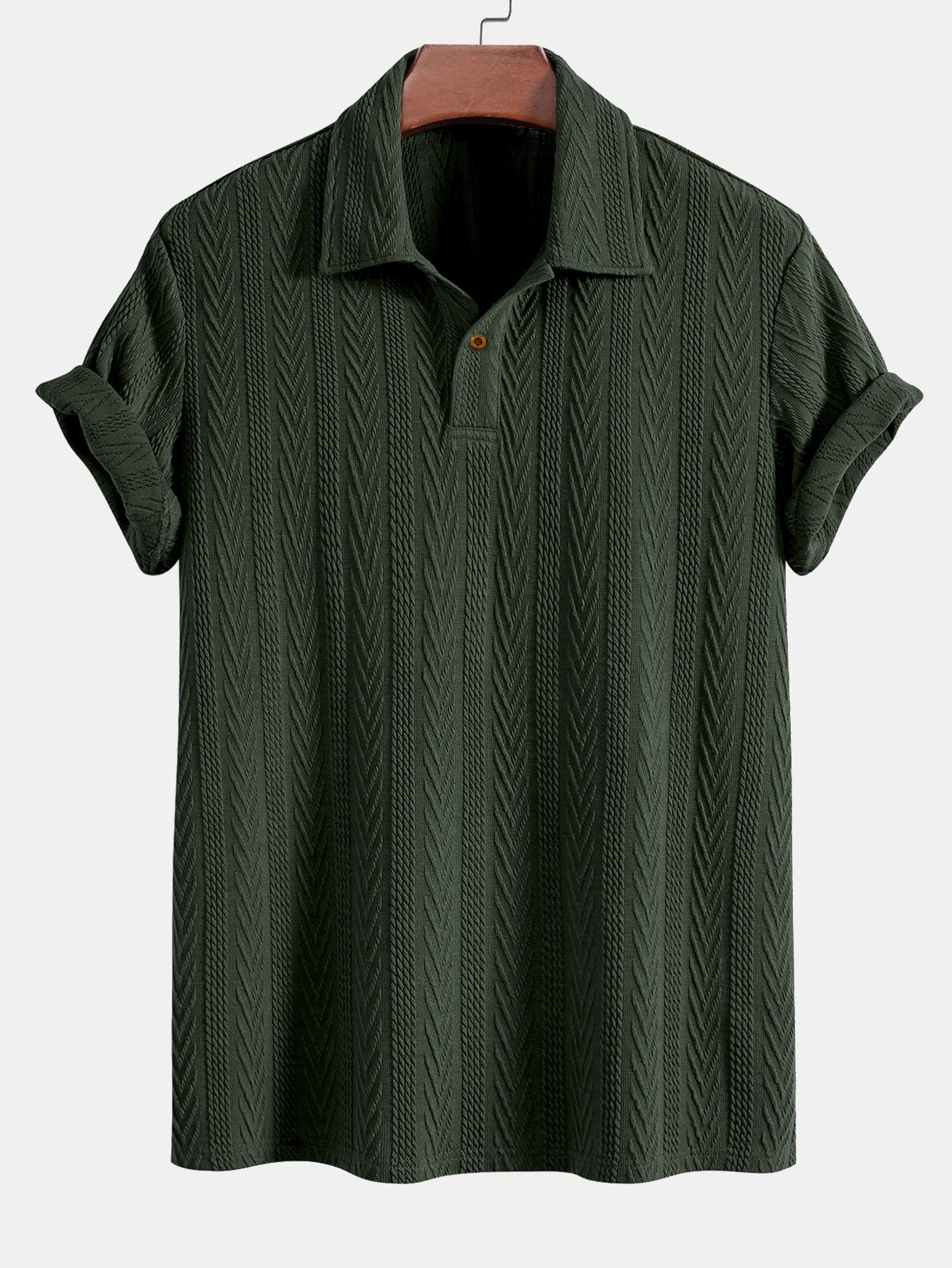 Short Sleeve Jacquard Polo — North Row | Side View