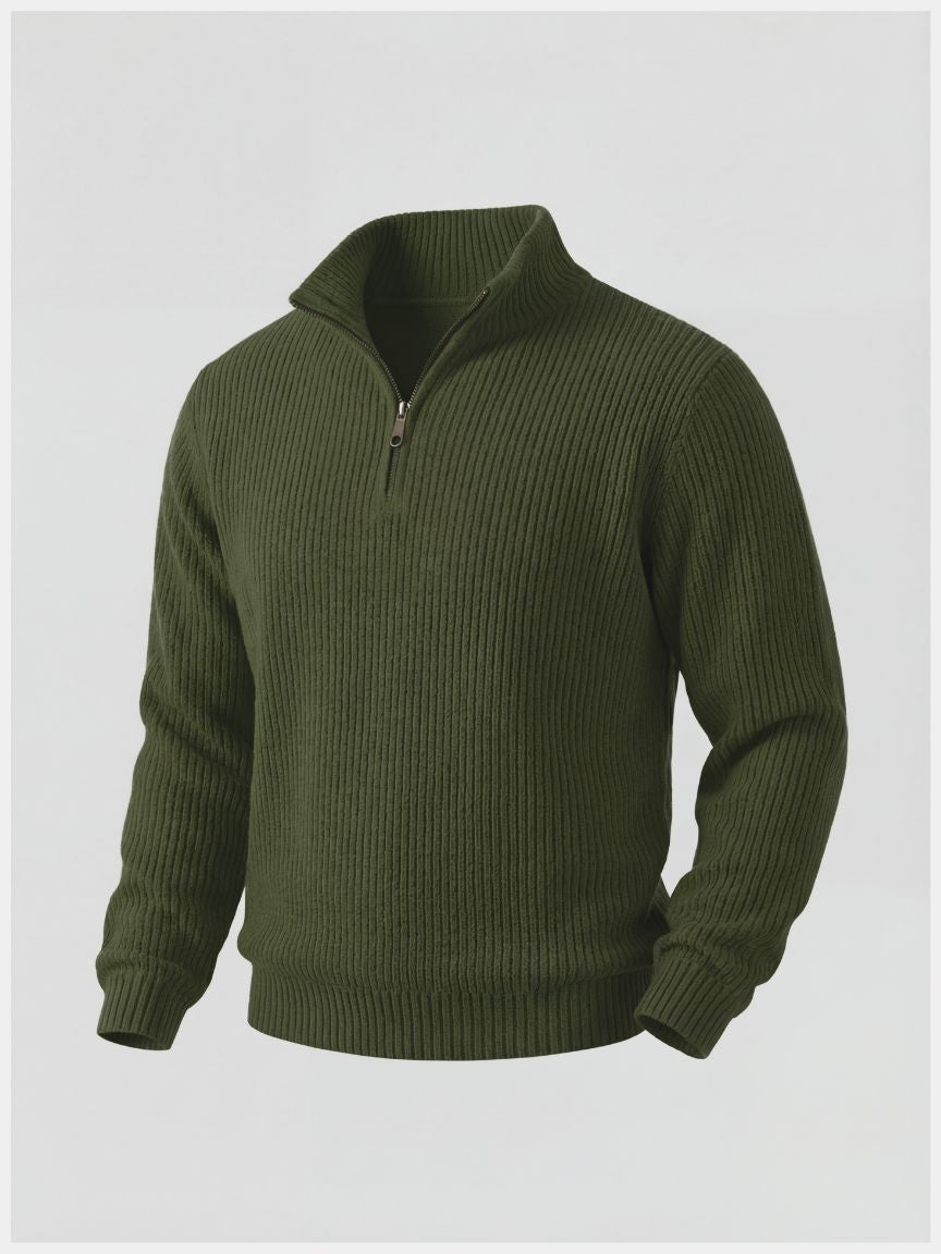 Classic Highland Quarter-Zip Sweater — North Row | Collar Detail